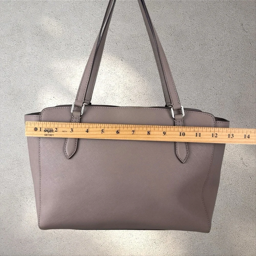 Tory Burch Emerson Small Top Zip Tote Bag French Gray Taupe